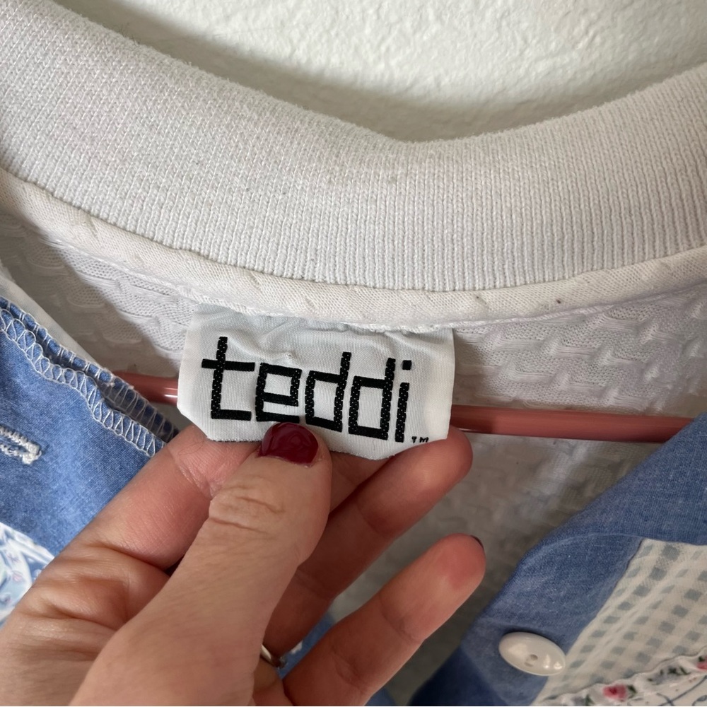 Vintage Teddi Women's Medium Patchwork Button-Dow… - image 3